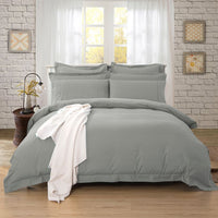 Thumbnail for 1000TC Tailored King Size Grey Duvet Doona Quilt Cover Set