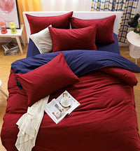 Thumbnail for 1000TC Reversible King Size Blue and Red Duvet Doona Quilt Cover Set