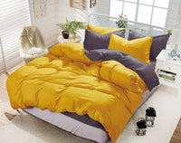 Thumbnail for 1000TC Reversible King Size Yellow and Grey Duvet Doona Quilt Cover Set