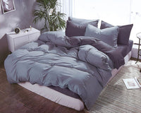 Thumbnail for 1000TC Reversible Queen Size Grey Duvet Doona Quilt Cover Set