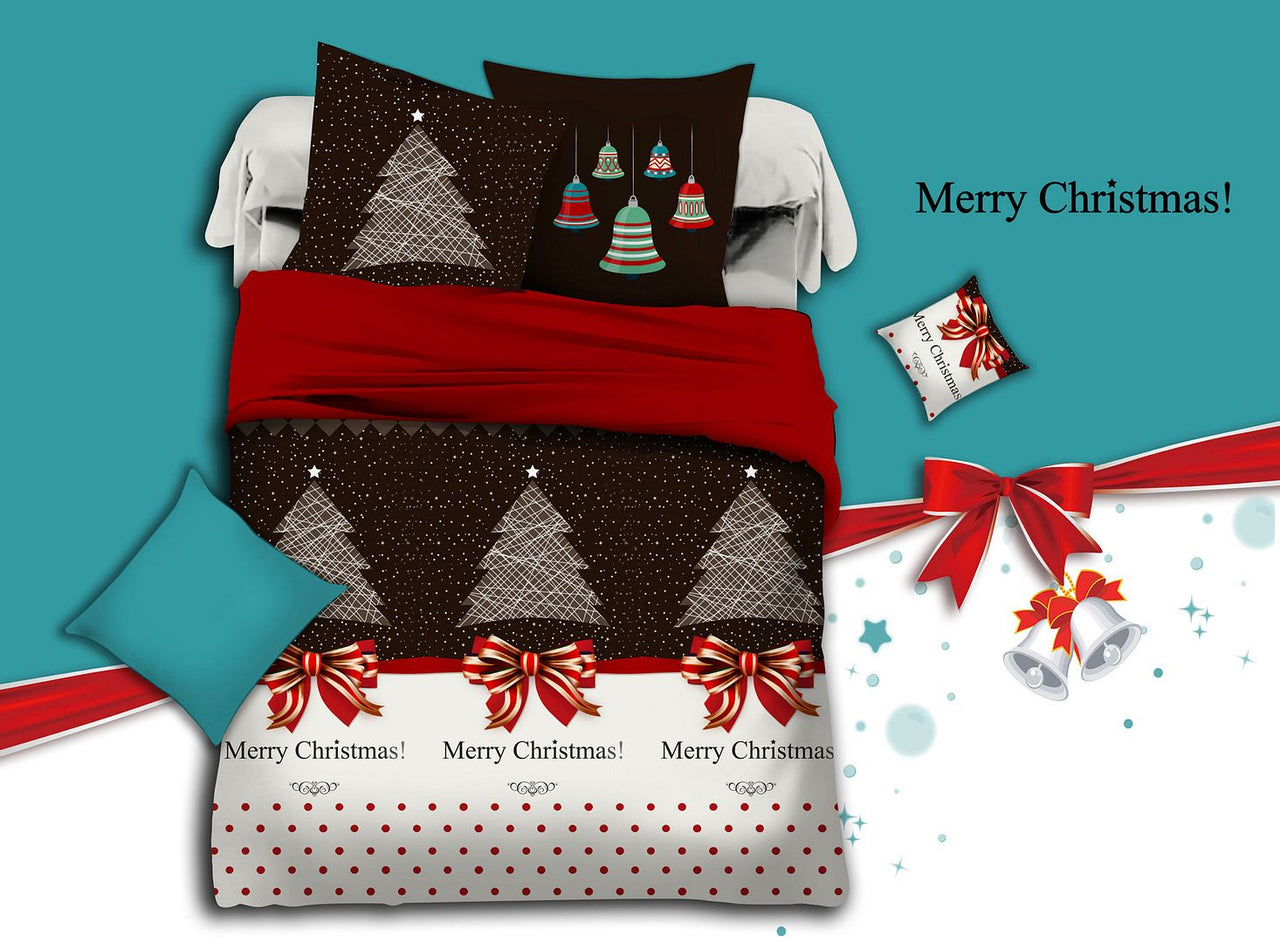 Merry Double SizeChristmas Quilt/Doona/Duvet Cover Set