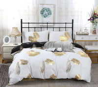 Thumbnail for Reversible Design King Size Black Gold Duvet Doona Quilt Cover Set