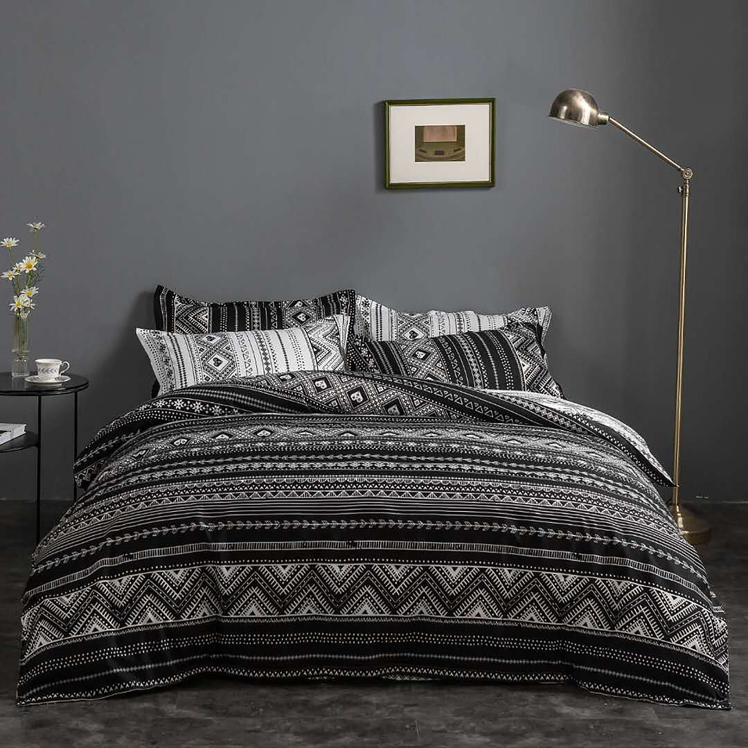 Hugo Reversible King Size Duvet Doona Quilt Cover Set