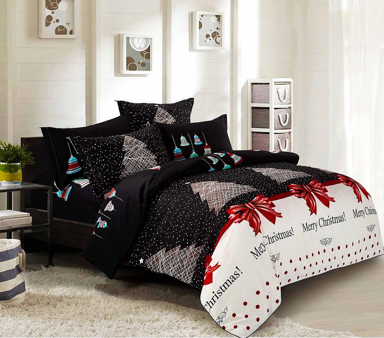 Merry King Single Size Christmas Quilt/Doona/Duvet Cover Set