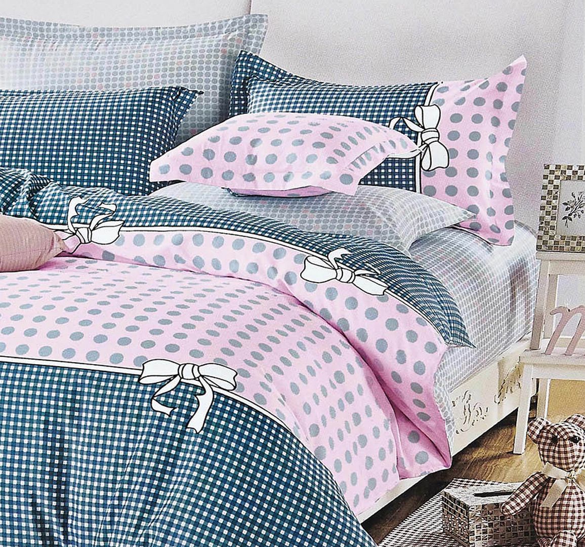 Pink Dots Super King Size Bed Quilt/Doona/Duvet Doona Duvet Cover Set