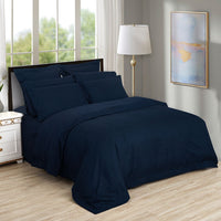 Thumbnail for 1000TC Ultra Soft Striped King Size Midnight Blue Duvet Doona Quilt Cover Set