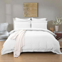 Thumbnail for 1000TC Tailored Queen Size White Duvet Doona Quilt Cover Set