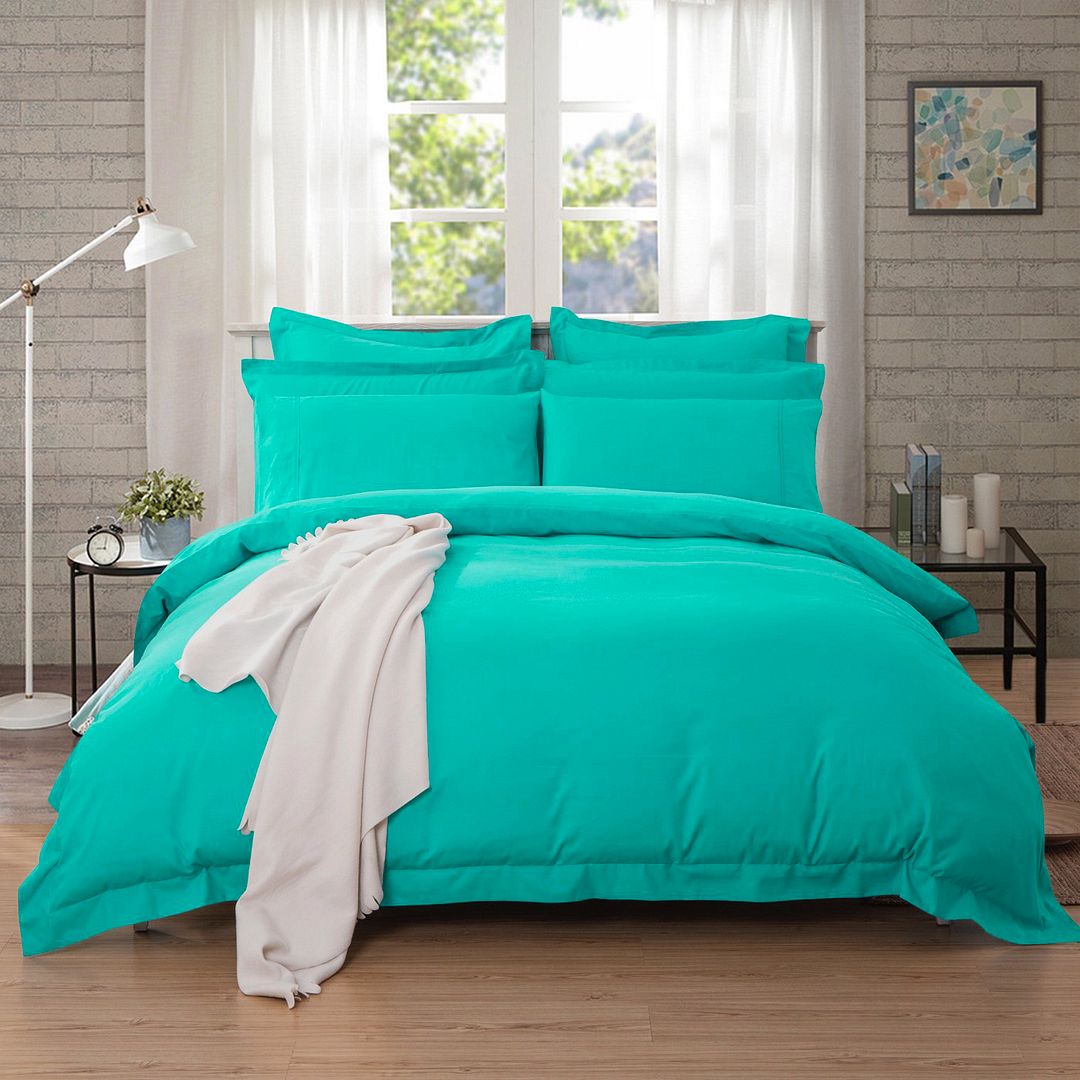 1000TC Tailored Queen Size Teal Duvet Doona Quilt Cover Set