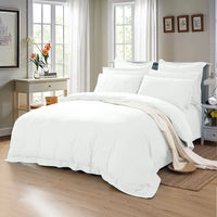 Thumbnail for 1000TC Tailored Single Size White Duvet Doona Quilt Cover Set