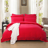 Thumbnail for 1000TC Tailored Super King Size Red Duvet Doona Quilt Cover Set