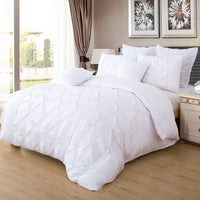 Thumbnail for Diamond Pintuck Double Size White Duvet Doona Quilt Cover Set