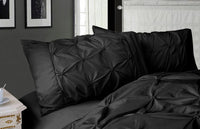 Thumbnail for Diamond Pintuck Premium Ultra Soft King size Pillowcases 2-Pack - Black