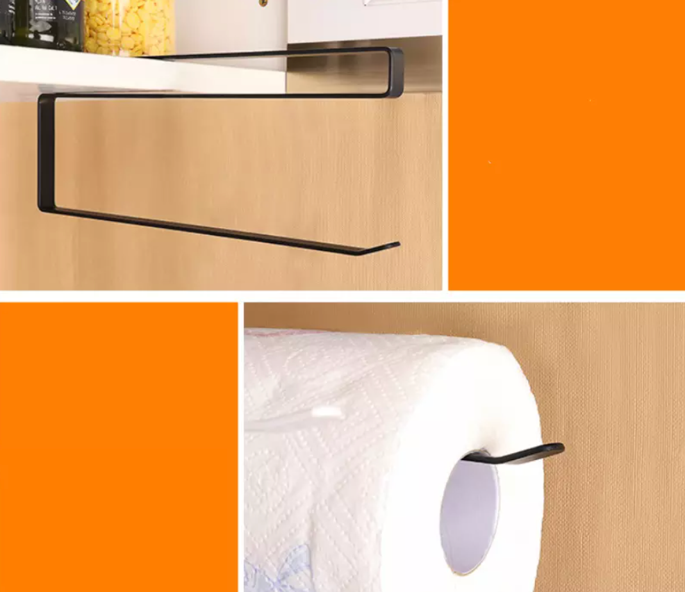 Paper Roll Holder Under Cabinet Black