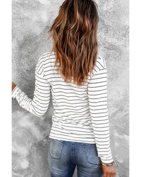 Thumbnail for Azura Exchange V Neck Long Sleeve Top - M