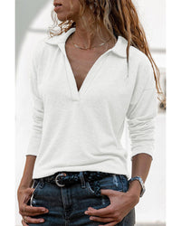 Thumbnail for Azura Exchange V Neck Long Sleeve Top - L