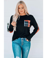 Thumbnail for Azura Exchange Patchwork Plaid Long Sleeve Top - L