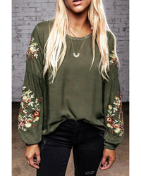 Thumbnail for Azura Exchange Embroidered Long Sleeve Top - L