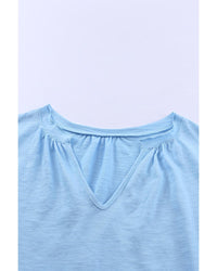 Thumbnail for Azura Exchange Solid V Neck Butterfly Sleeve Tee - L