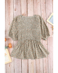 Thumbnail for Azura Exchange Puff Sleeve Smocked Top with Floral Print - S