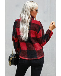 Thumbnail for Azura Exchange Half Zip Checkered Pullover - M