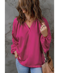 Thumbnail for Azura Exchange Split V Neck Dolman Top - XL