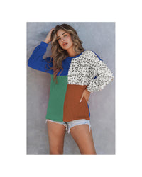 Thumbnail for Azura Exchange Patchwork Ribbed Long Sleeve Top - M