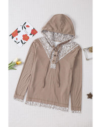 Thumbnail for Azura Exchange Buttoned Patchwork Long Sleeve Hoodie - L