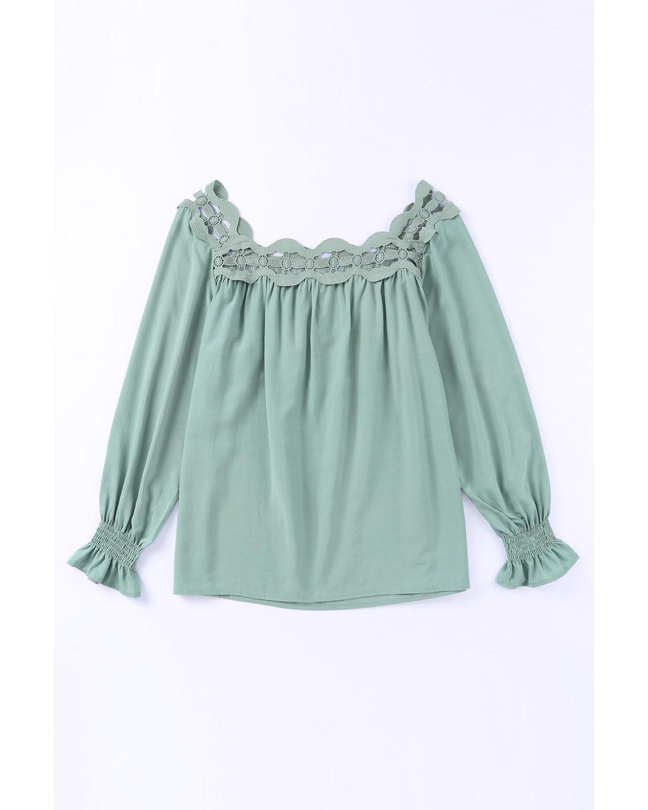 Azura Exchange Hollow-out Scalloped Neck Blouse - XL