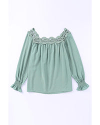 Thumbnail for Azura Exchange Hollow-out Scalloped Neck Blouse - XL