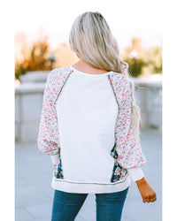 Thumbnail for Azura Exchange Patchwork Floral Print Long Sleeve Top - M