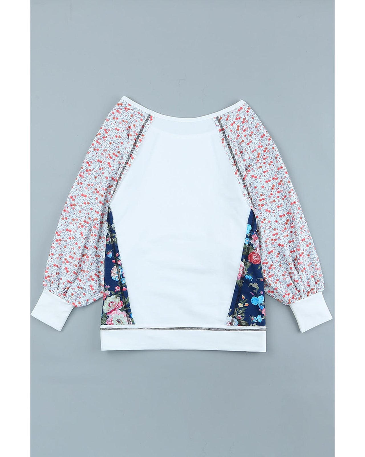 Azura Exchange Patchwork Floral Print Long Sleeve Top - M