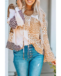 Thumbnail for Azura Exchange Leopard Ribbon Tie Blouse - S