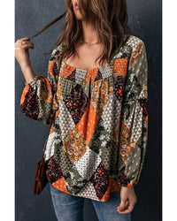 Thumbnail for Azura Exchange Mixed Print Blouse - XL