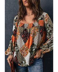 Thumbnail for Azura Exchange Mixed Print Blouse - XL