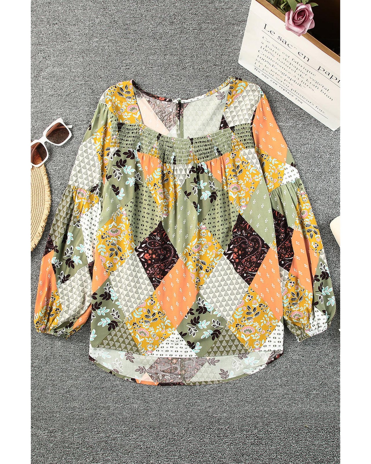 Azura Exchange Mixed Print Blouse - XL