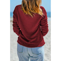 Thumbnail for Azura Exchange Waffle Knit Drop Shoulder Long Sleeve Top - L