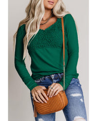 Thumbnail for Azura Exchange Lace Crochet V Neck Top - S