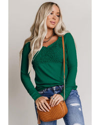 Thumbnail for Azura Exchange Lace Crochet V Neck Top - S