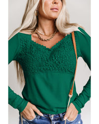 Thumbnail for Azura Exchange Lace Crochet V Neck Top - S