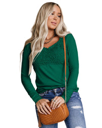 Thumbnail for Azura Exchange Lace Crochet V Neck Top - S