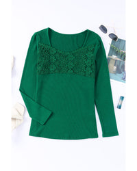 Thumbnail for Azura Exchange Lace Crochet V Neck Top - S