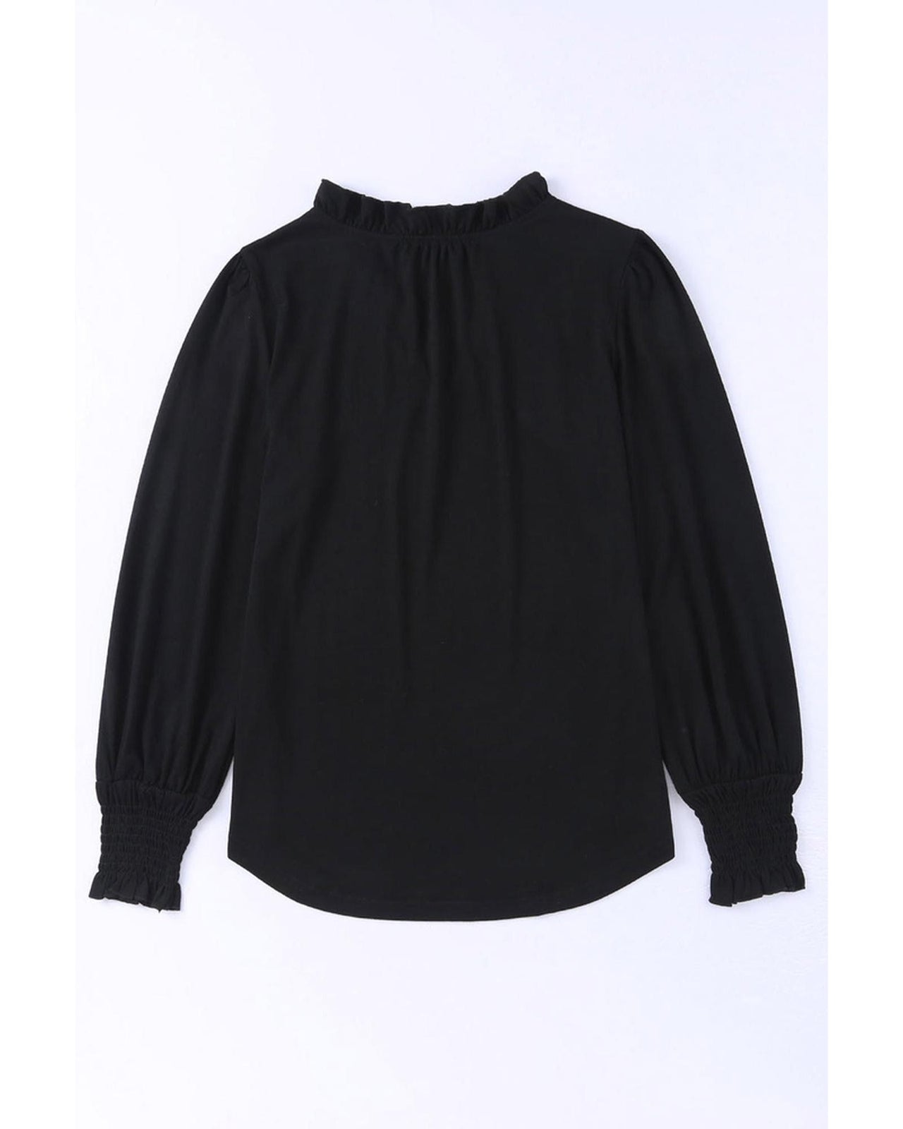 Azura Exchange Frill V Neck Puff Long Sleeve Top - L