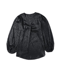 Thumbnail for Azura Exchange Leopard Pattern V Neck Blouse - M