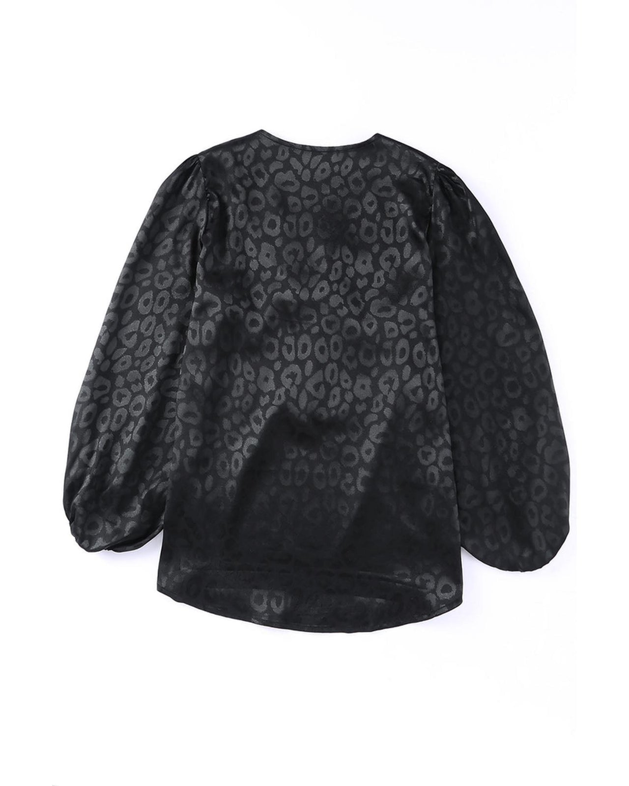 Azura Exchange Leopard Pattern V Neck Blouse - M