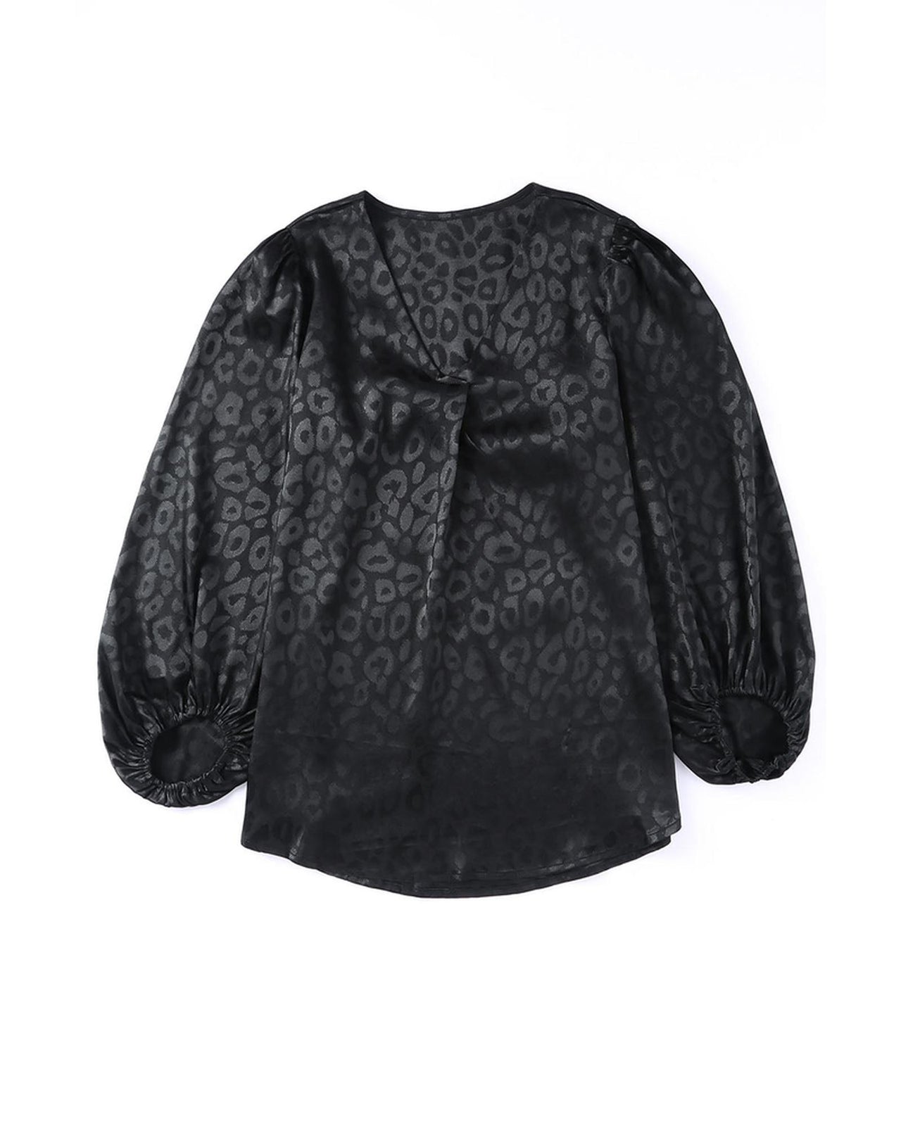 Azura Exchange Leopard Pattern V Neck Blouse - M