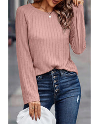 Thumbnail for Azura Exchange Ribbed Knit Long Sleeve Top - L