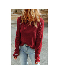 Thumbnail for Azura Exchange Textured Round Neck Long Sleeve Top - L