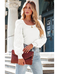 Thumbnail for Azura Exchange Ribbed Knit Puff Sleeve Top - L