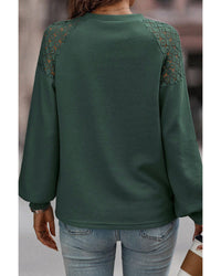 Thumbnail for Azura Exchange Lace Textured Long Sleeve Pullover - L