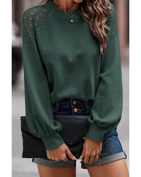 Thumbnail for Azura Exchange Lace Textured Long Sleeve Pullover - L